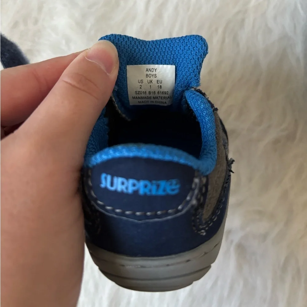 Surprize by Stride Rite Navy and Gray Baby Walker Shoes